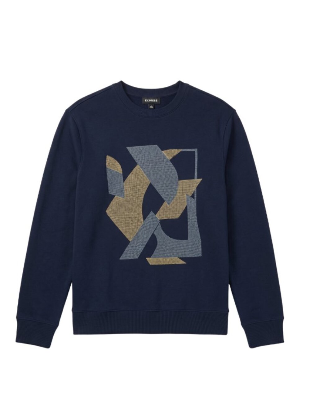 Express Navy Blue Graphic Print Crewneck Size S